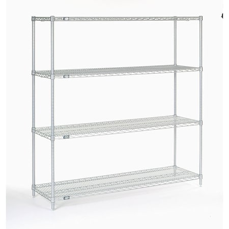 Nexel Wire Shelving, Poly-Z-Brite, 60W x 21D x 63H 21606Z